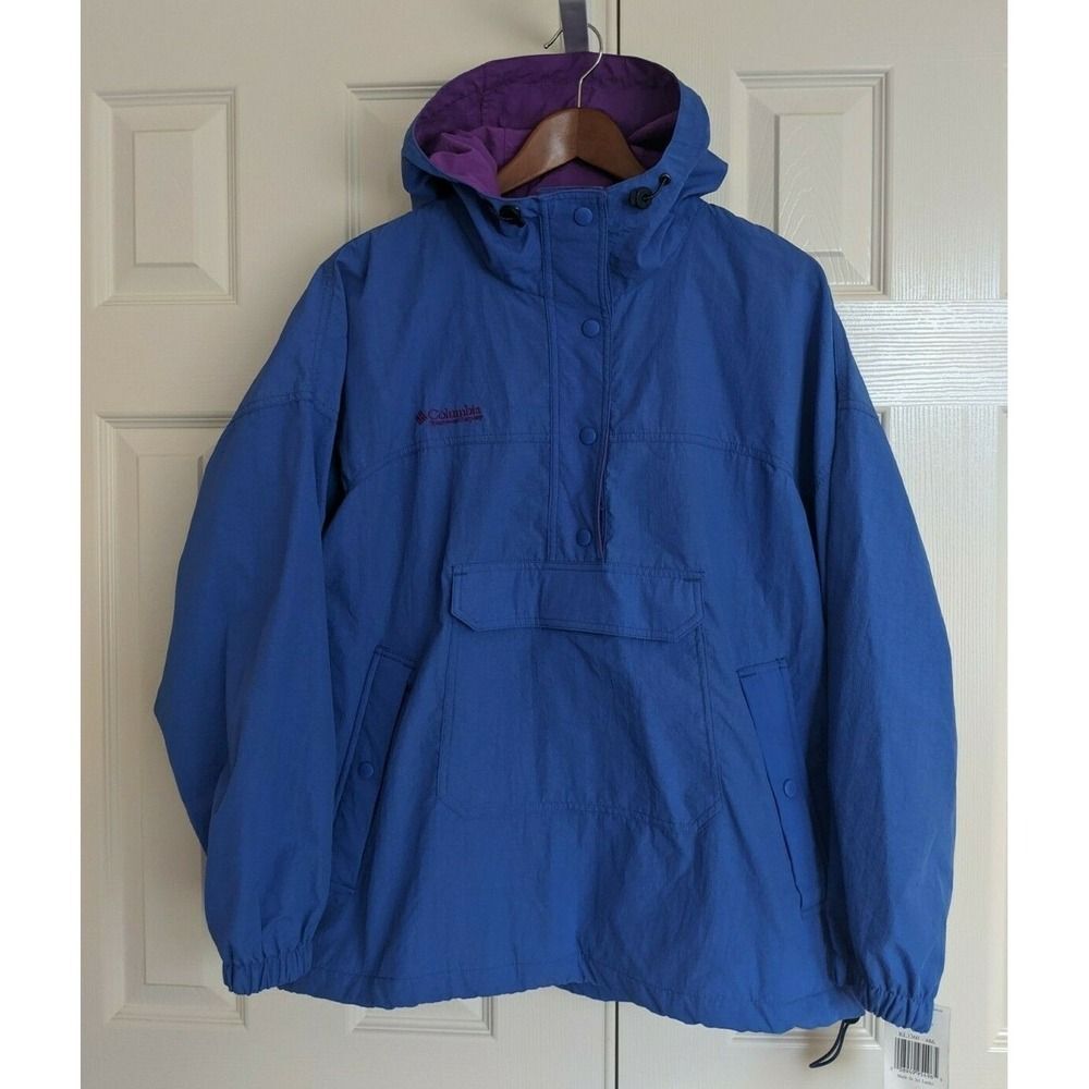 Columbia Women's L Driftwood Pullover Cornflower 1/4 Snap Closure NEW